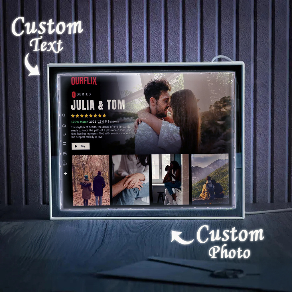Custom Valentine Movie Photo Mirror Light Box