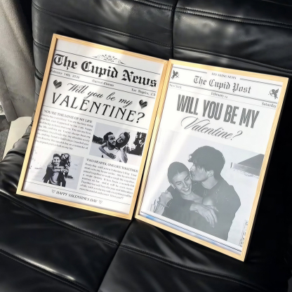 Will You Be My Valentine? First Valentine's Day Gift For Couples, Him, Her - Personalized Photo Poster Frame