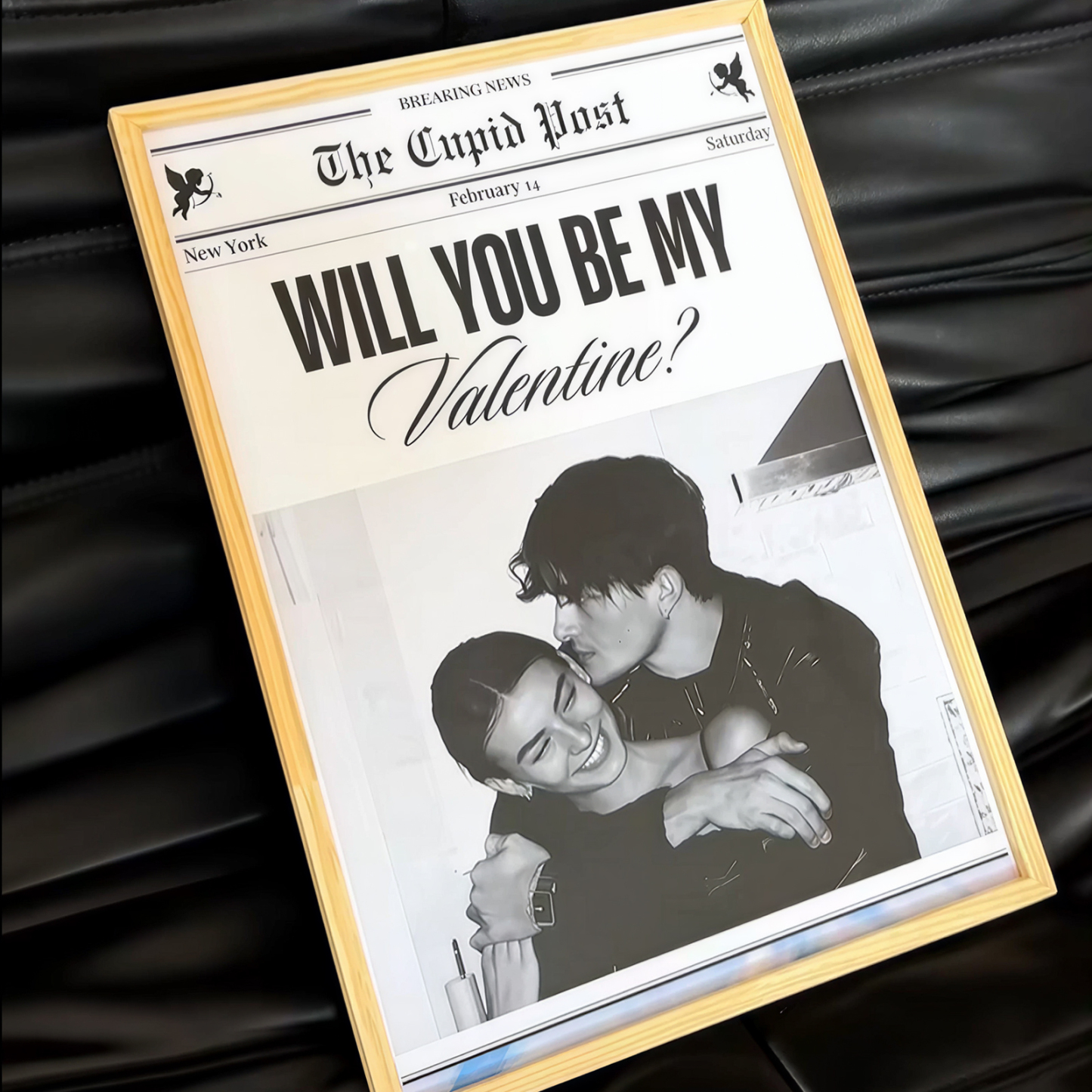 Will You Be My Valentine? First Valentine's Day Gift For Couples, Him, Her - Personalized Photo Poster Frame