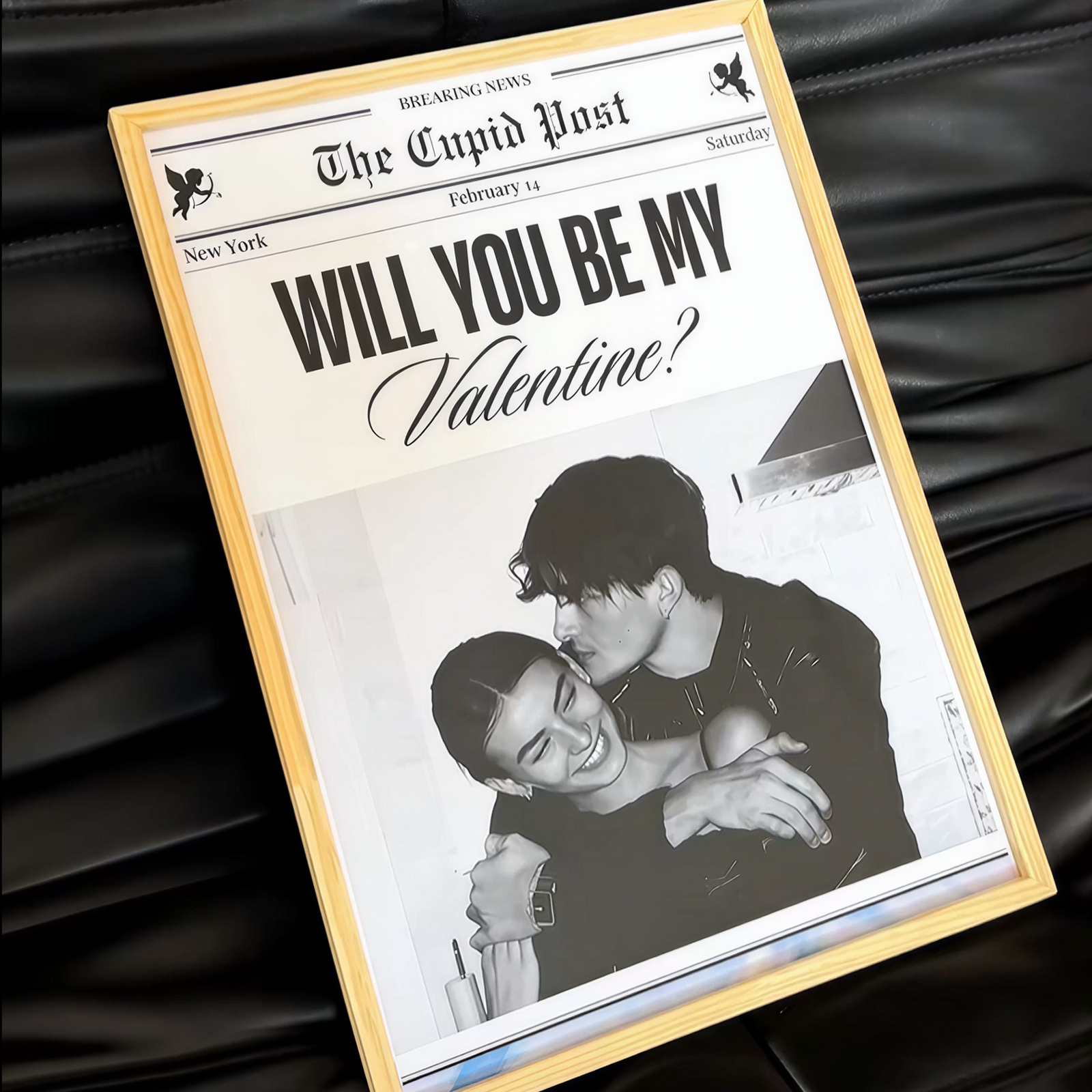 Will You Be My Valentine? First Valentine's Day Gift For Couples, Him, Her - Personalized Photo Poster Frame