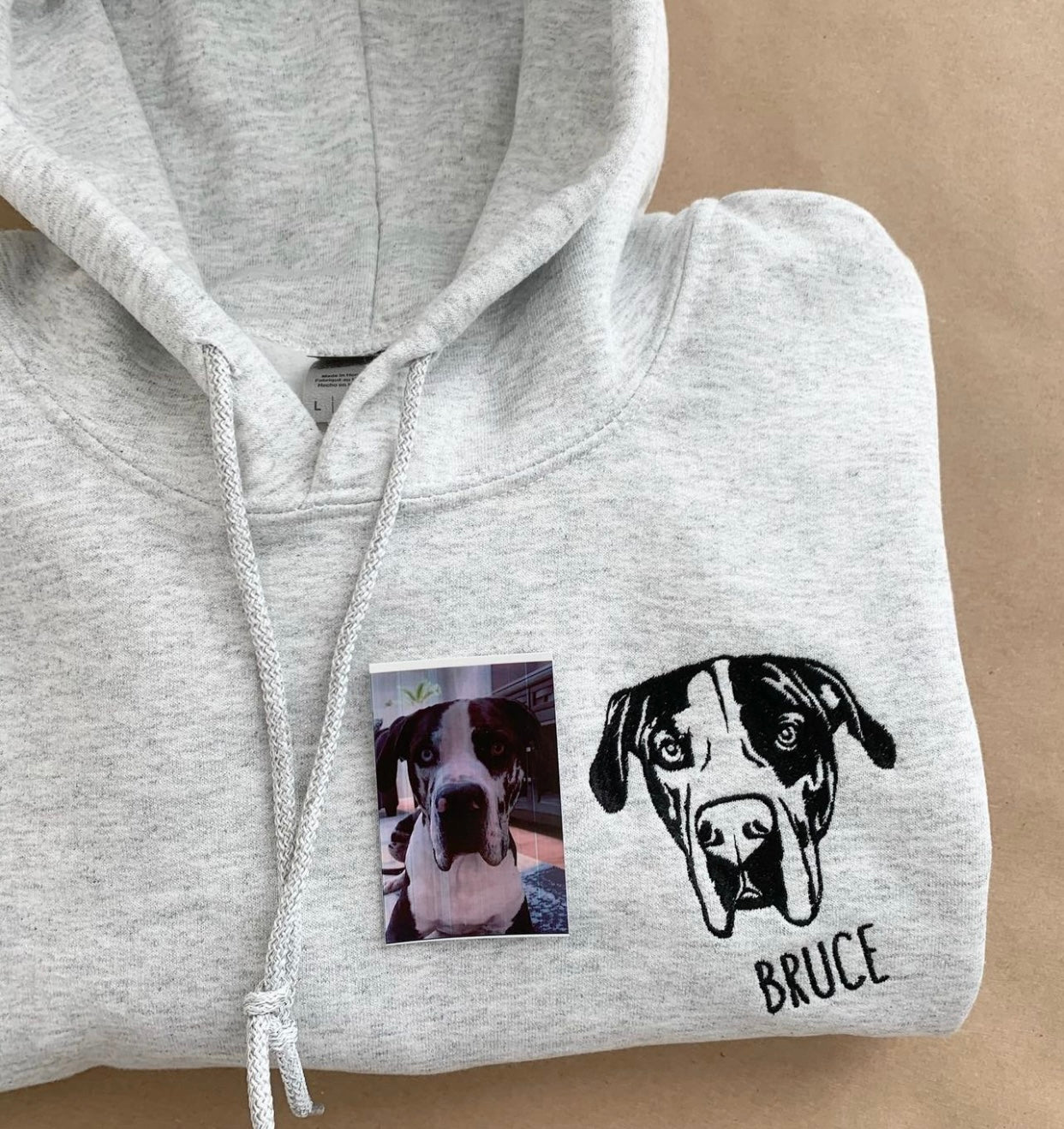 Custom Pet Portrait Embroidered Hoodie