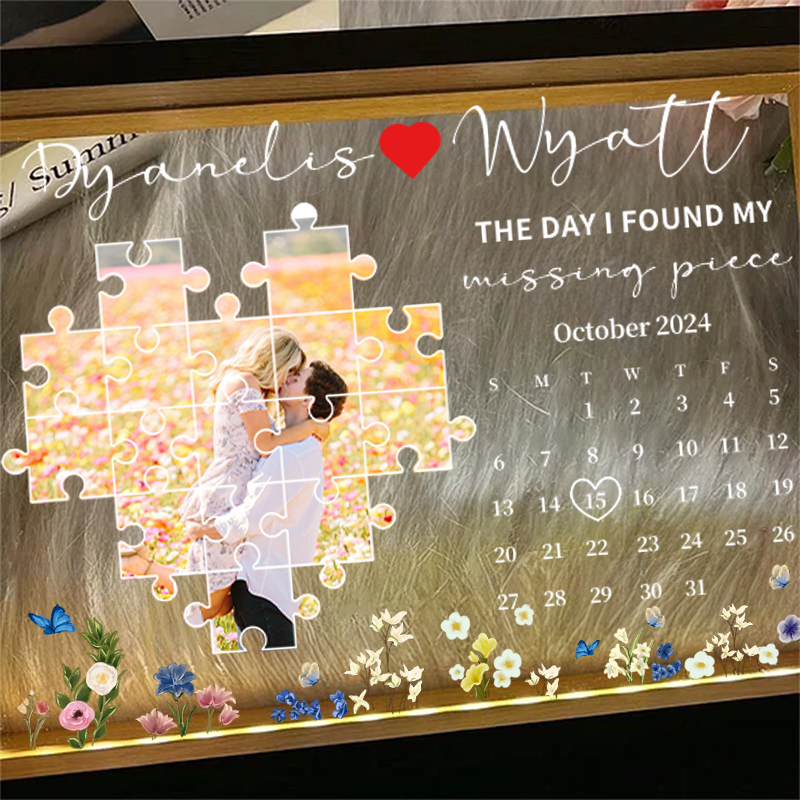 The Day I Found My Missing Piece Light Frame Personalized Gift