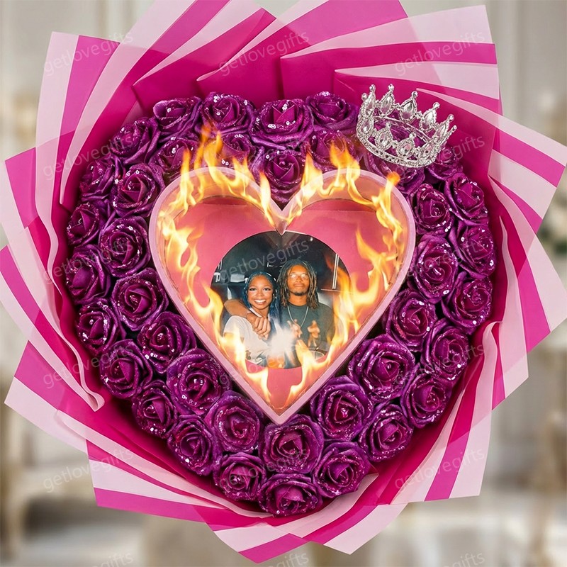 Everlasting Glitter Roses With Photo - Burnaway Edition