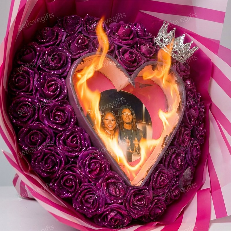 Everlasting Glitter Roses With Photo - Burnaway Edition