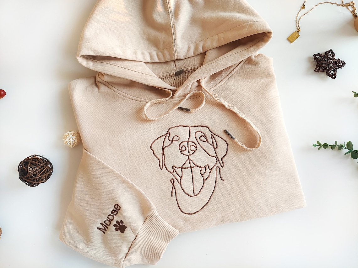 Custom Unisex Embroidered Dog Hoodie,Gifts For Dog Lovers