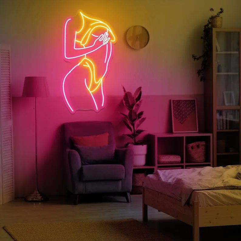 Body Neon Sign Girl Abstract Wall Art Lady Neon Sign