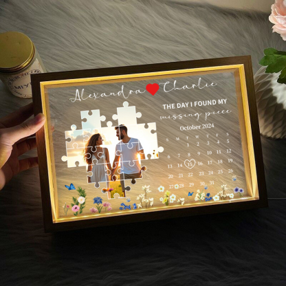 The Day I Found My Missing Piece Light Frame Personalized Gift