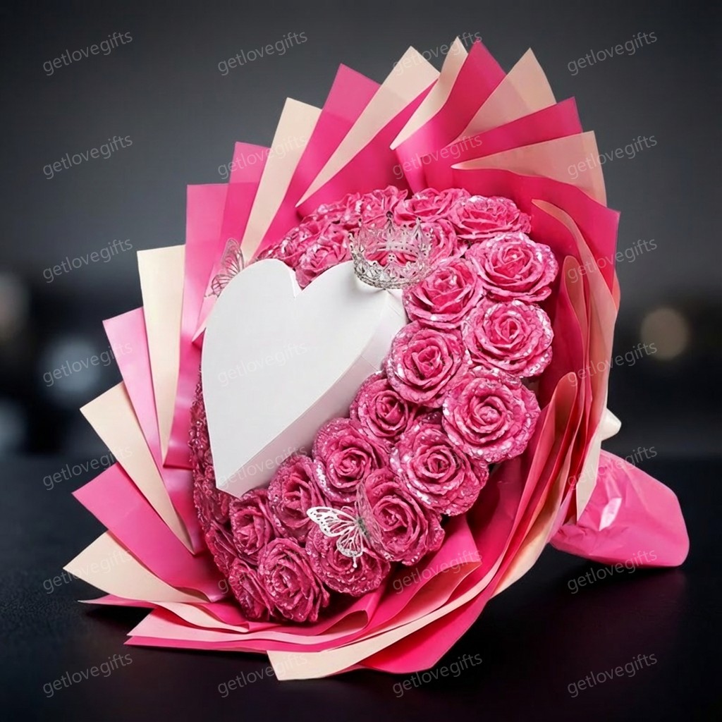 Everlasting Glitter Roses With Photo - Burnaway Edition