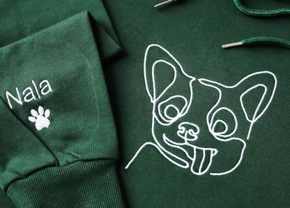 Custom Unisex Embroidered Dog Hoodie,Gifts For Dog Lovers