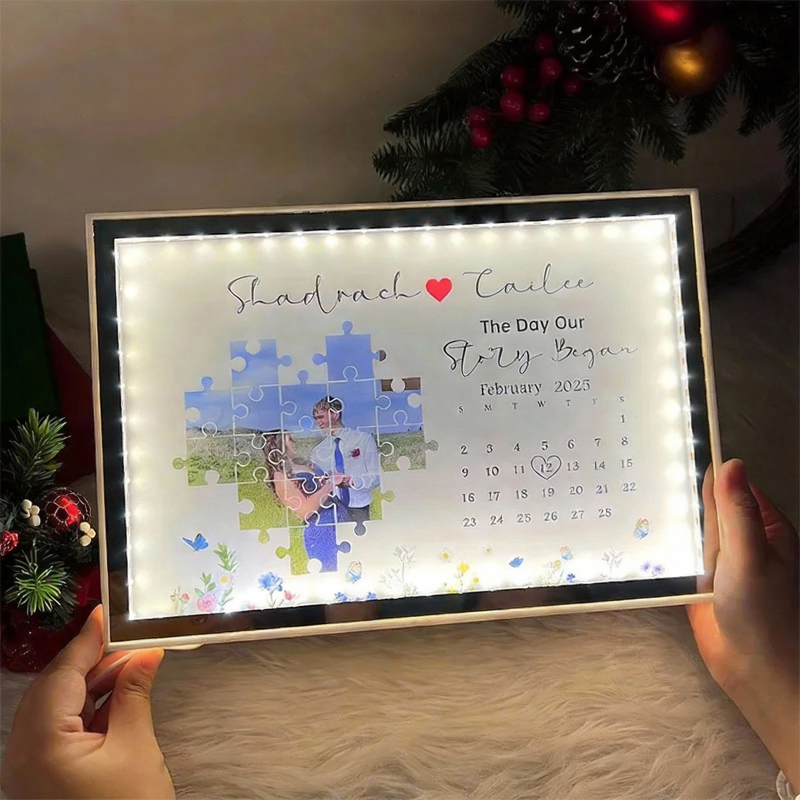 Personalized The Day I Found My Missing Piece Mirror Light Gift