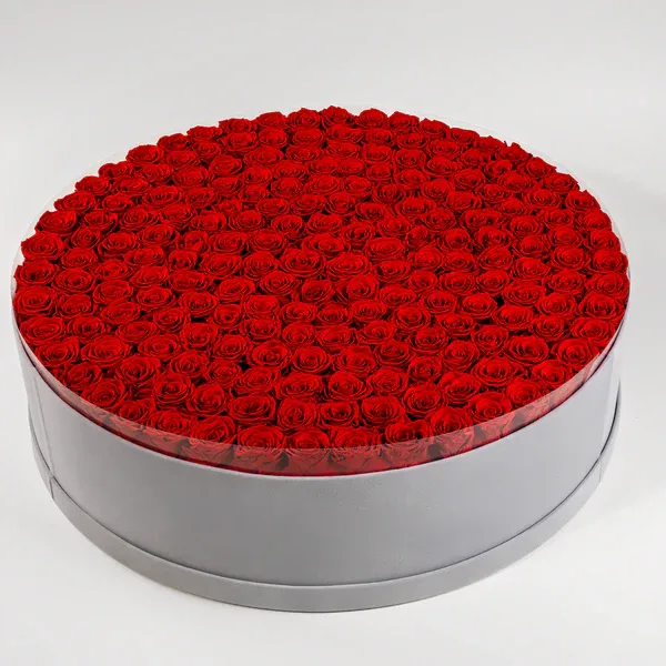 Circle Glitter Rose Box With Initial Couple Gift