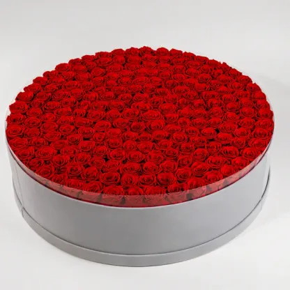 Circle Glitter Rose Box With Initial Couple Gift