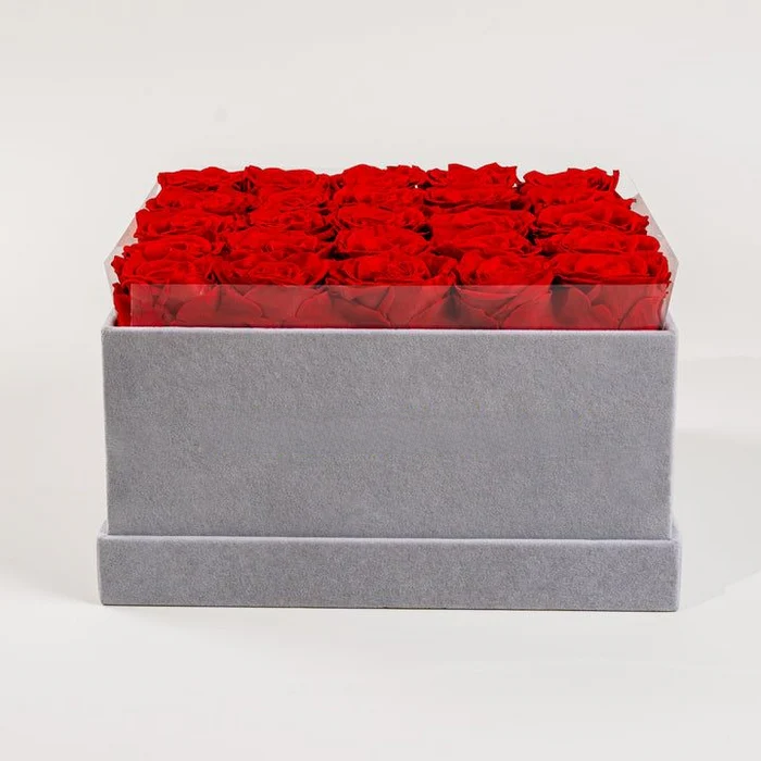 25 Flat-Box Glitter Rose Box With Initial Couple Gift
