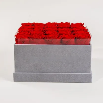 25 Flat-Box Glitter Rose Box With Initial Couple Gift