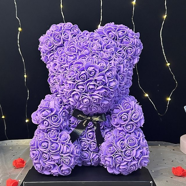 Artificial Flowers Rose Bear Girlfriend Anniversary Xmas Valentine's Day Gift Birthday Present For Wedding Party-forlovever