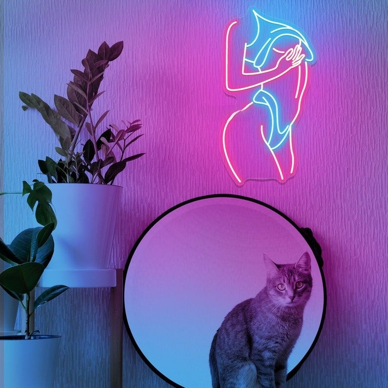 Body Neon Sign Girl Abstract Wall Art Lady Neon Sign