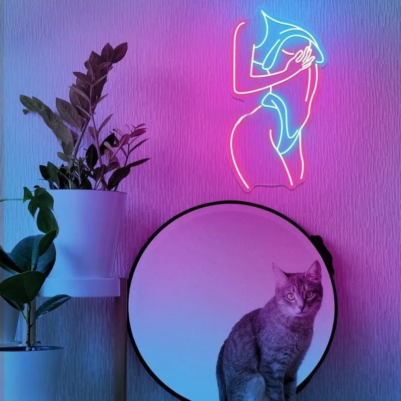 Body Neon Sign Girl Abstract Wall Art Lady Neon Sign