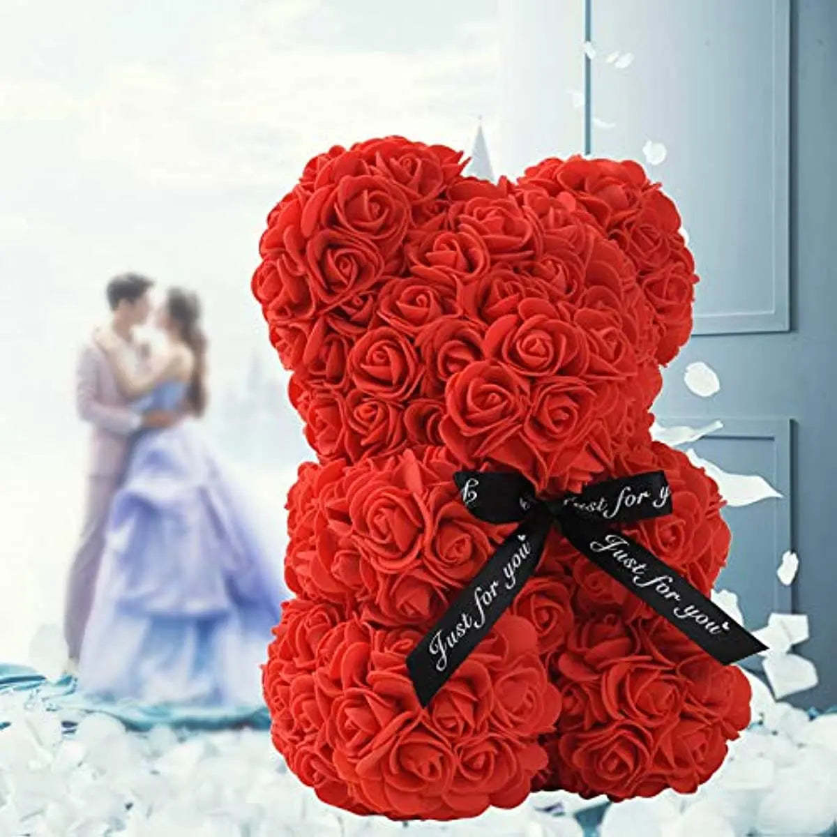 Artificial Flowers Rose Bear Girlfriend Anniversary Xmas Valentine's Day Gift Birthday Present For Wedding Party-forlovever