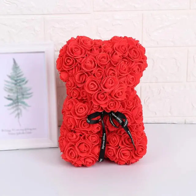 Artificial Flowers Rose Bear Girlfriend Anniversary Xmas Valentine's Day Gift Birthday Present For Wedding Party-forlovever