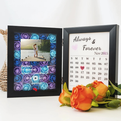 (Square With Song) New Custom Music Flowers Frame with Anniversary🌺-forlovever