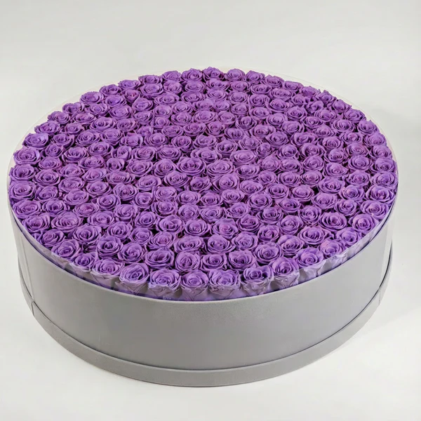 Circle Glitter Rose Box With Initial Couple Gift