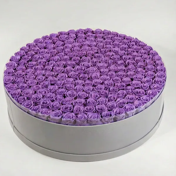 Circle Glitter Rose Box With Initial Couple Gift