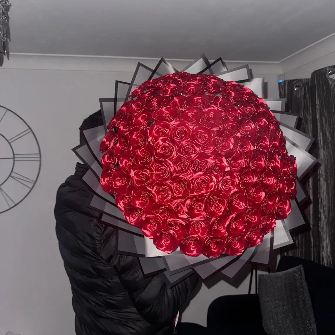 Red Eternal Roses - HandMade From Satin Ribbon(Never Wither)