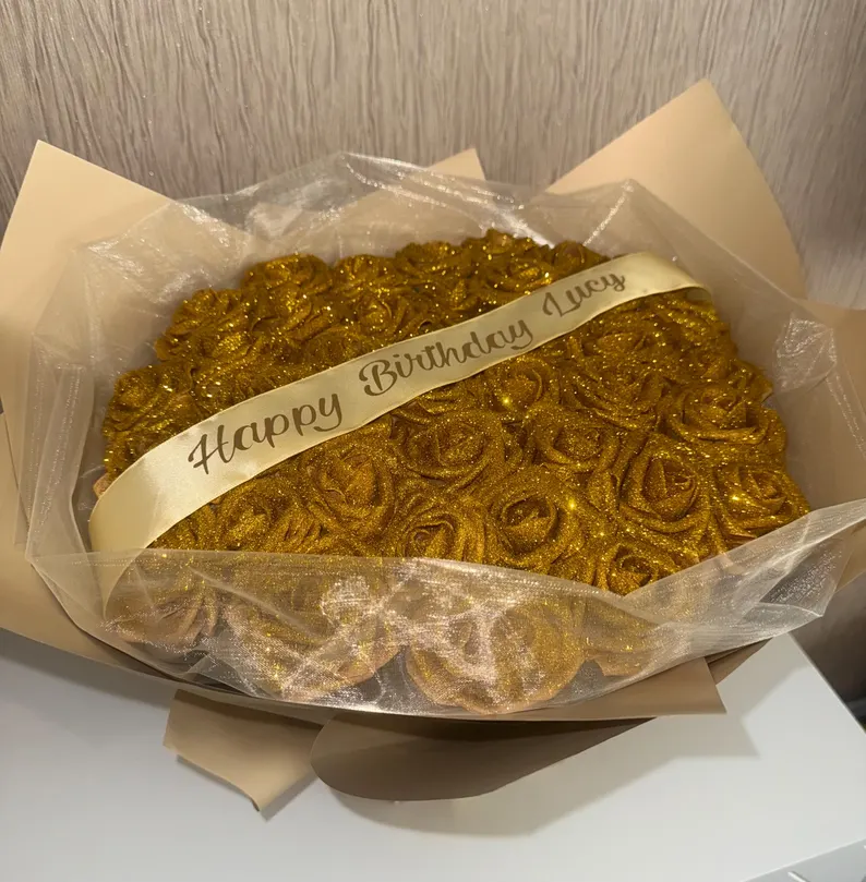 Glitter Rose Bouquet Couple Glitter Everlasting Rose Bouquet (Never Wither)