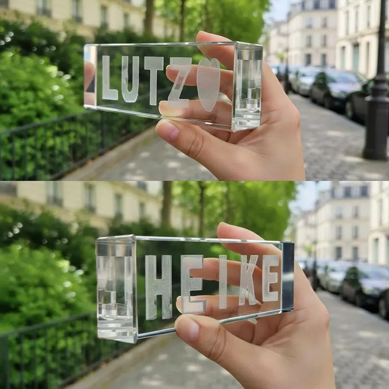 Personalized 3D Double Name Illusion crystal lamp – Custom Dual-Name 3D Flip Display