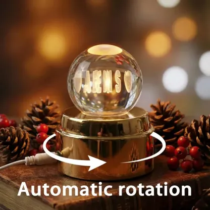 Couple Double Name Illusion 3D Spherical Crystal Ball Lamp