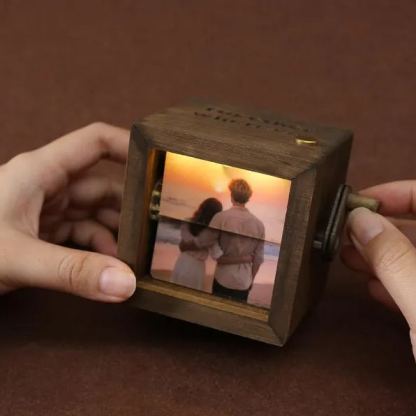 Personalized Photo Flipbook Animation Box,Custom wooden Photo Book with Light