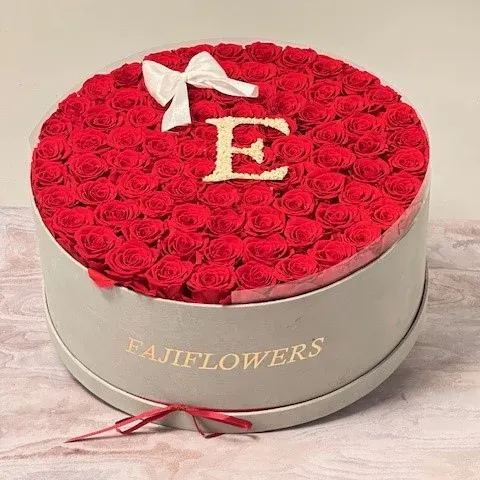 Personalized Glitter Roses Box With Initial