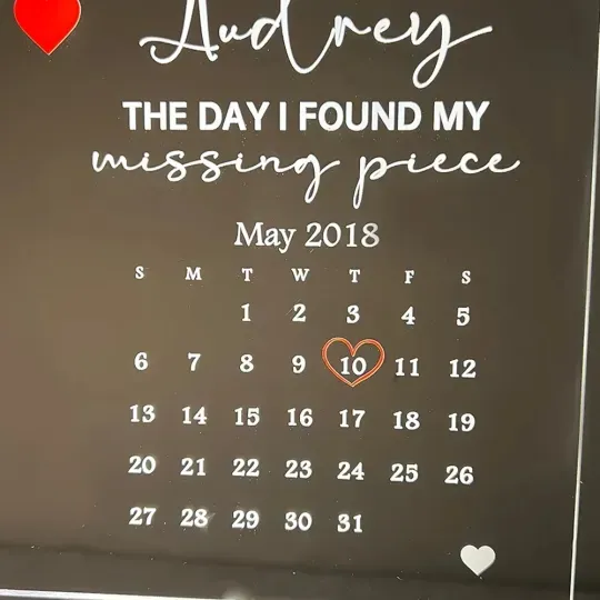 The Day I Found My Missing Piece Song Light Frame Personalized Gift