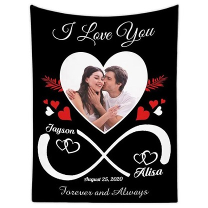 Custom Photo Infinity Blankets Couple Gift for Him/Her