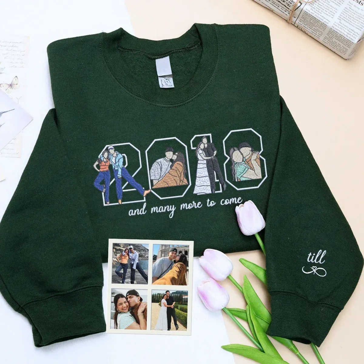 Custom Love Anniversary Year with Portrait Shirt, Sweatshirt or Hoodie