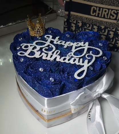 Personalized Glitter Roses Box With Initial