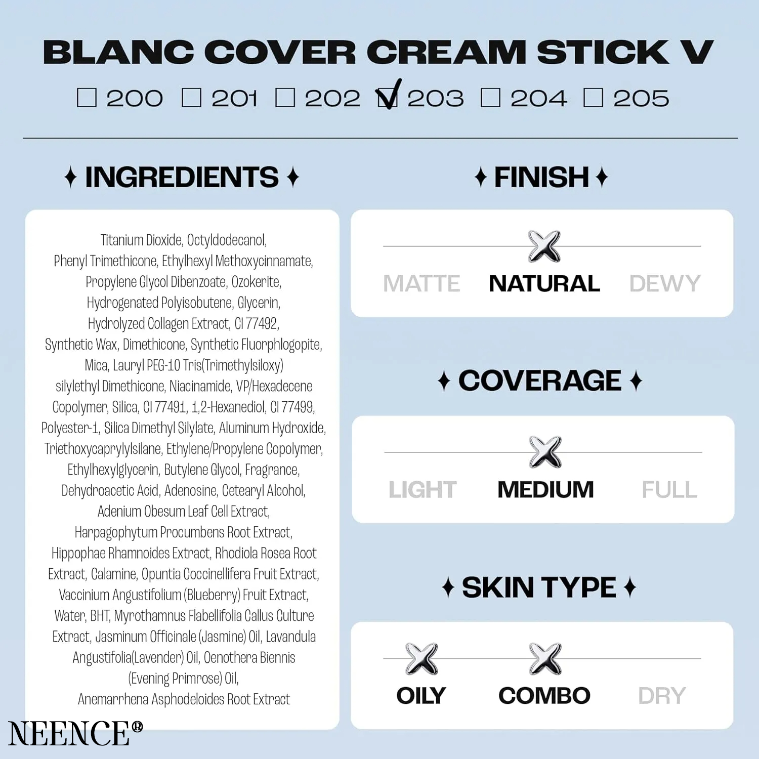 🌟Buy 1 Get 1 Free💖NEENCE®Meet the Blanc Cover Stick V — Your All-in-One Beauty Essential!