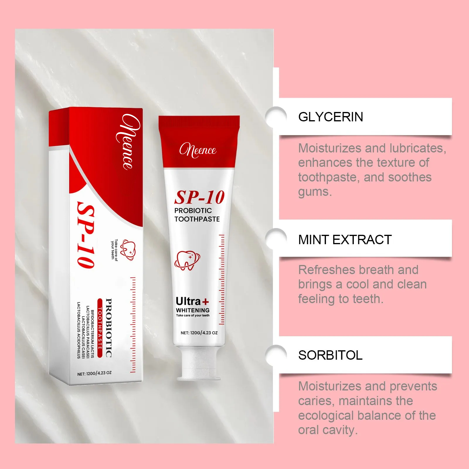 NEENCE®🏆Flash Sale⚡ 50K+ SOLD! Almost Gone-💥🔥 Super Probiotic Toothpaste Spring Mint Burst – Strengthens Enamel, Brightens Smile & Delivers Long-Lasting Freshness,Best Gifts