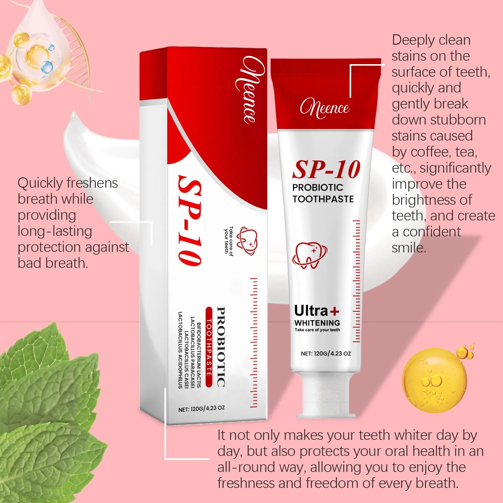 NEENCE®🏆Flash Sale⚡ 50K+ SOLD! Almost Gone-💥🔥 Super Probiotic Toothpaste Spring Mint Burst – Strengthens Enamel, Brightens Smile & Delivers Long-Lasting Freshness,Best Gifts