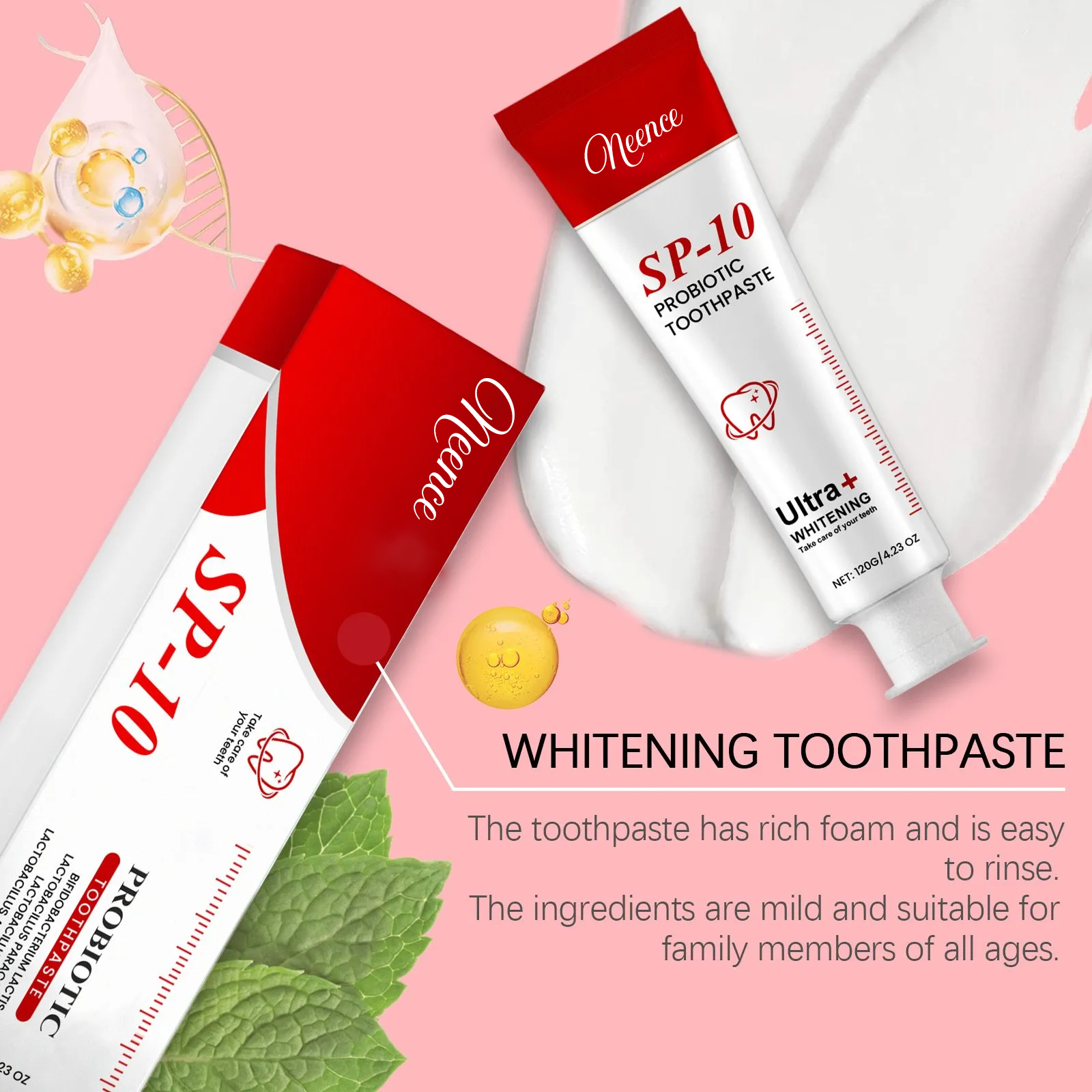 NEENCE®🏆Flash Sale⚡ 50K+ SOLD! Almost Gone-💥🔥 Super Probiotic Toothpaste Spring Mint Burst – Strengthens Enamel, Brightens Smile & Delivers Long-Lasting Freshness,Best Gifts