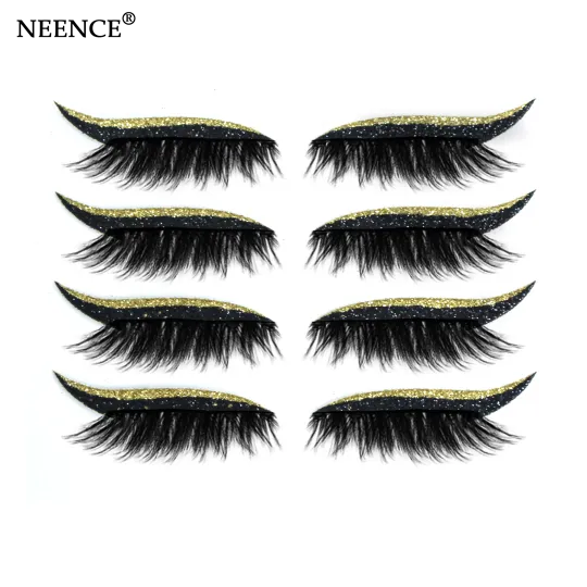 NEENCE® 8 Colors Reusable Eyeliner and Eyelash Stickers with Glitter