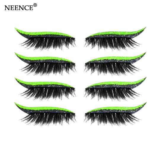 NEENCE® 8 Colors Reusable Eyeliner and Eyelash Stickers with Glitter