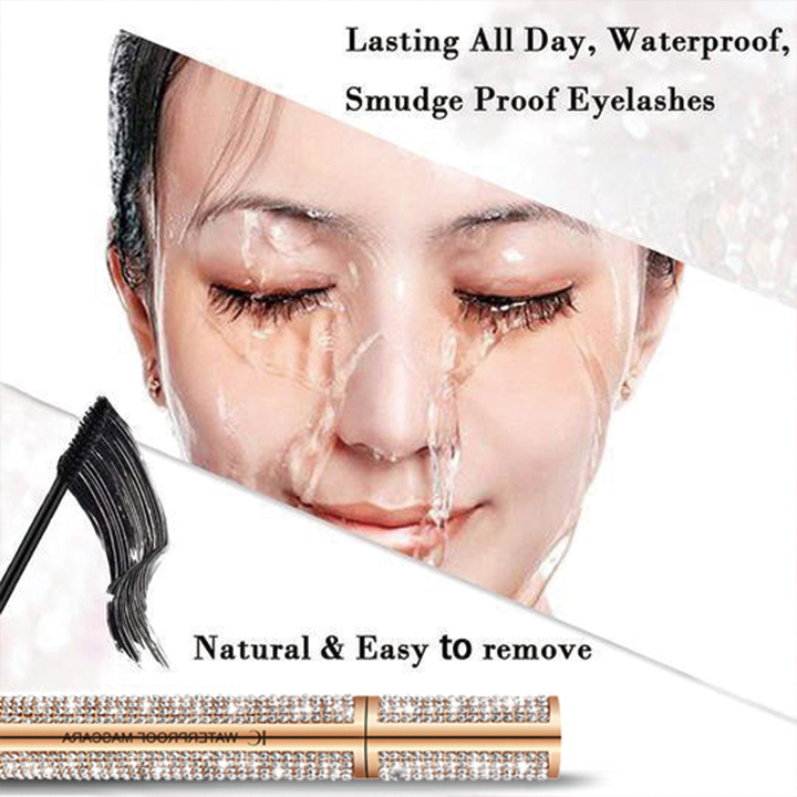 4D Flash Diamond Waterproof Silk Fiber Thick Lengthening Mascara