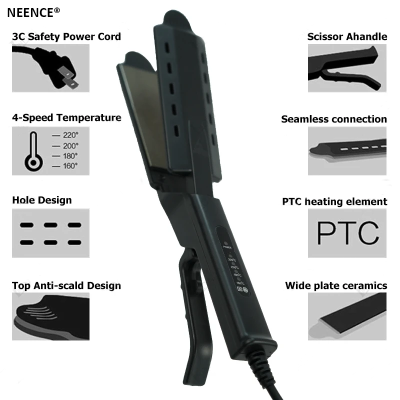 2025š„Professional Ceramic Tourmaline Ionic Flat Iron Hair Straightener