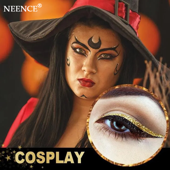 NEENCE® 8 Colors Reusable Eyeliner and Eyelash Stickers with Glitter