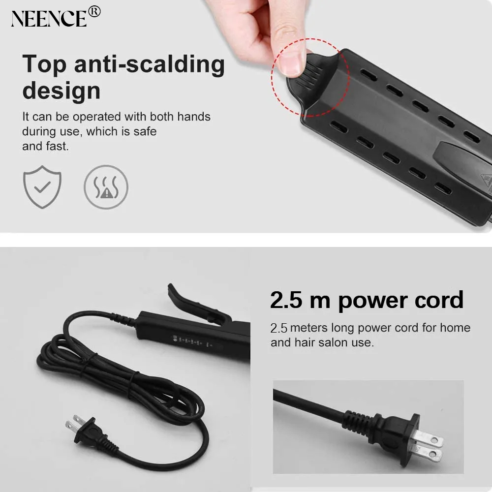 NEENCE® Professional Ceramic Tourmaline Ionic Flat Iron Hair Straightener