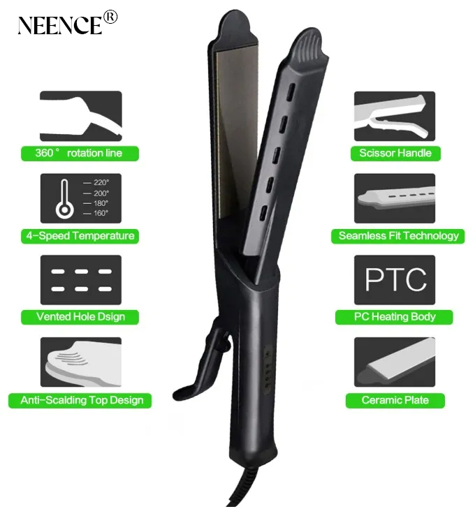NEENCE® Professional Ceramic Tourmaline Ionic Flat Iron Hair Straightener