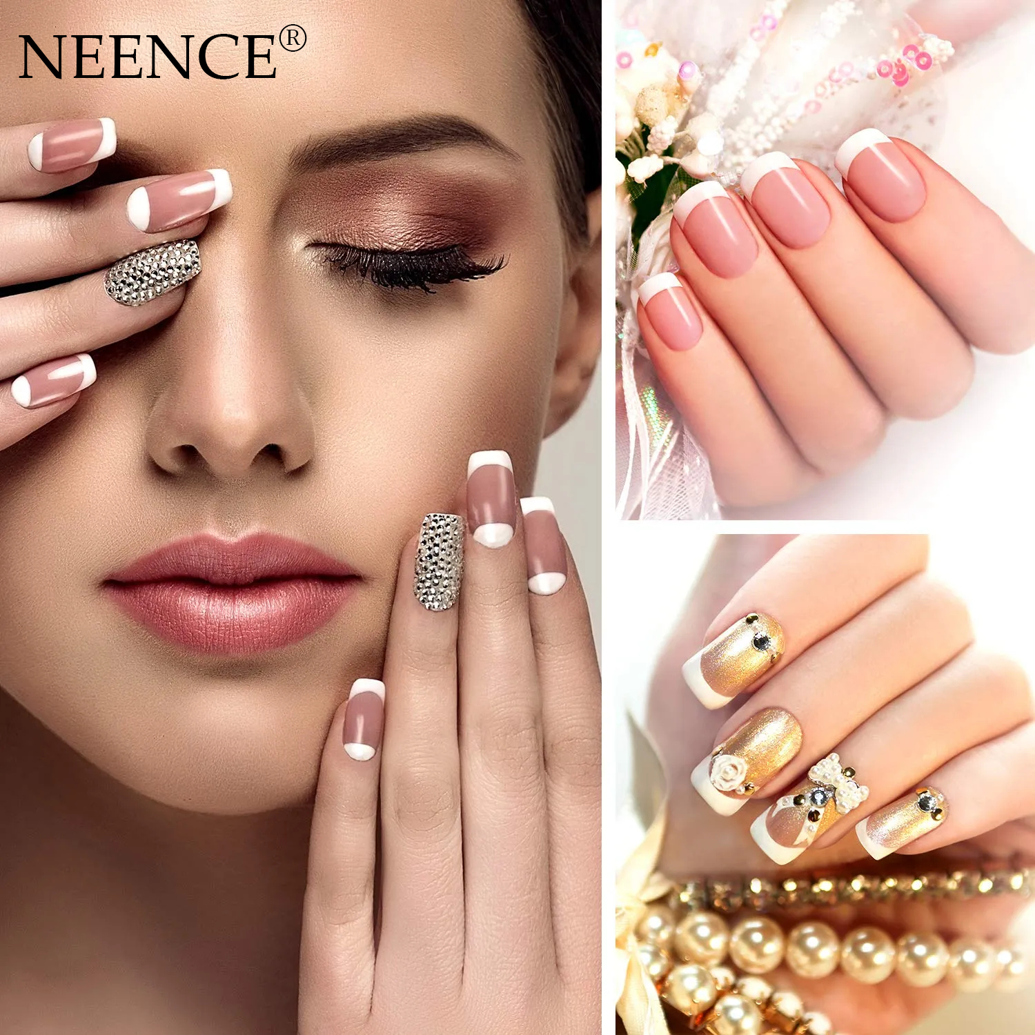 NEENCE® NailStudio Glue-On French Nails Kit