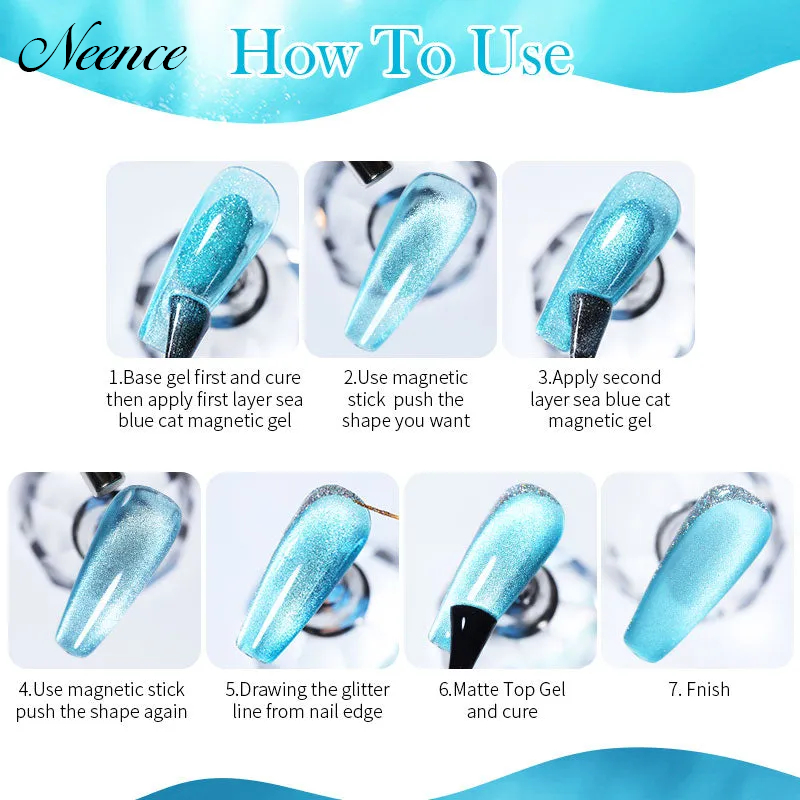 NEENCE® Rainbow Cat Eye Magnetic Gel Nail Polish