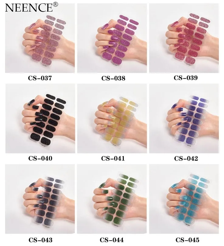 NEENCE® SEMI-GLOSS UV GEL NAIL STICKER KIT(With a  nail enhancement light )